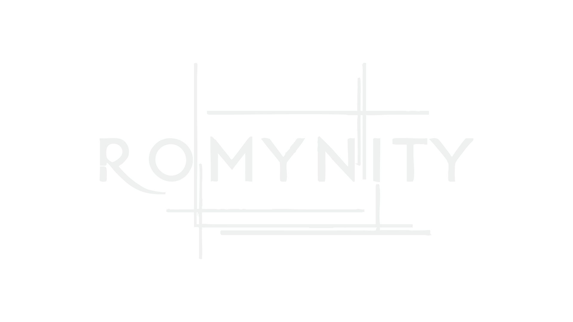 Logo Romynity en lettre majuscule et des lignes géométriques