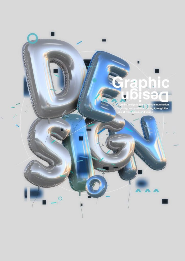 lettre desgn ballon metallic ecrit design